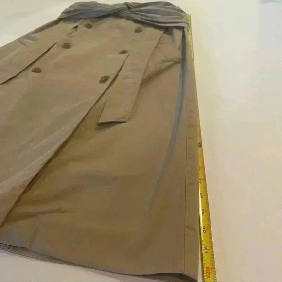 Rokh Midi Skirt 38 4 S Brown Beige Tan Twist Front Button Embellished Cotton - Picture 8 of 16